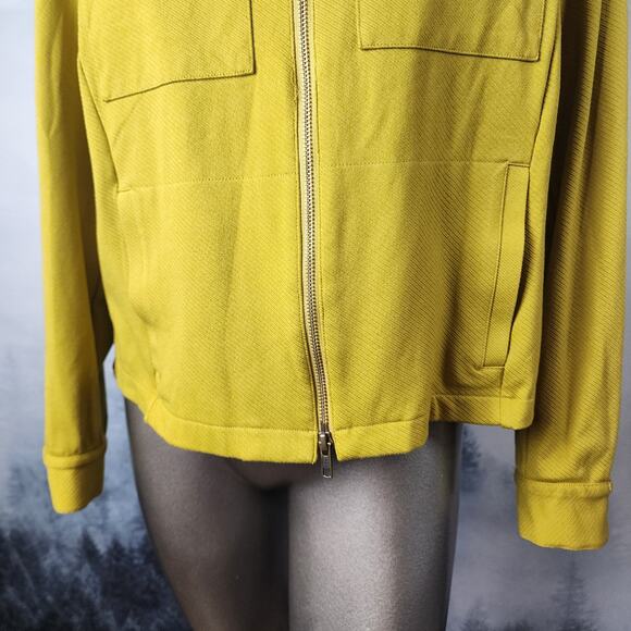 CAbi Yellow "Moss" Touring Moto Full-Zip Collared Jacket (#4117) | Women's Large - Picture 3 of 14